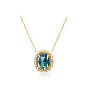 Penfine Jewelry - 10x8mm London Blue Topaz/Garnet/Pink Crystal Penda Penfine Jewelry - 10x8mm London Blue Topaz/Garnet/Pink Crystal Penda